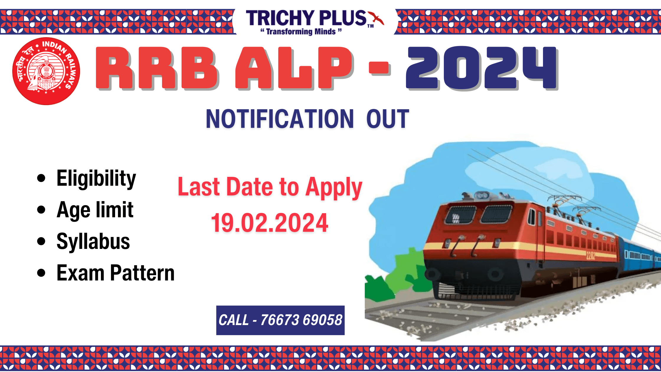 RRB ALP 2024 NOTIFICATION OUT - 5696 Posts. Exam Syllabus, Pattern, Apply Online